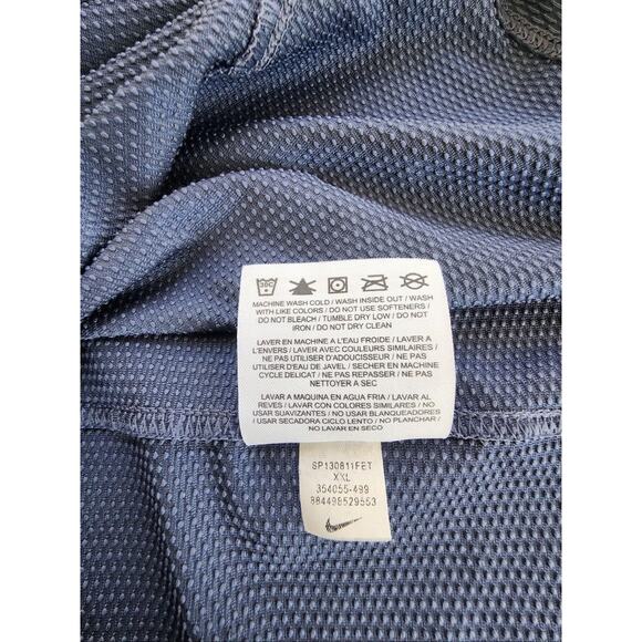 Nike Golf Dri-FIT Polo Shirt Mens 2XL Blue Performance Pique Athletic Tennis - Picture 9 of 13